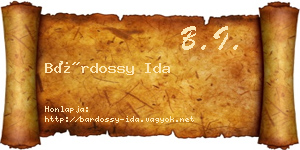 Bárdossy Ida névjegykártya