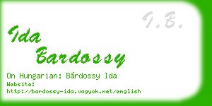 ida bardossy business card
